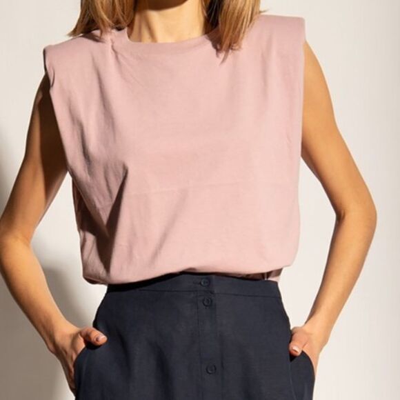 All Saints Revolve Cotton Coni Tank Top in Morning Mauve Size Large NEW 175.00 - Picture 3 of 14